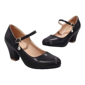 BUTITI Black Charm-Accent Block-Heel Pump - Women